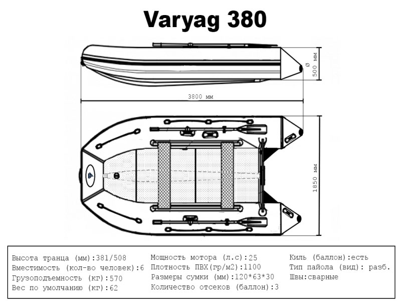 Лодка Варяг 380